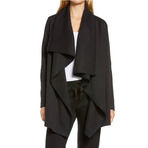 UGG Janni Black Waterfall Open Front‎ Cardigan Sweatshirt Jacket Women's Size S